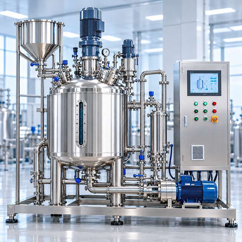 800L Powder Dissolving Mixing System with High Shear Mixer and SS316L Tank